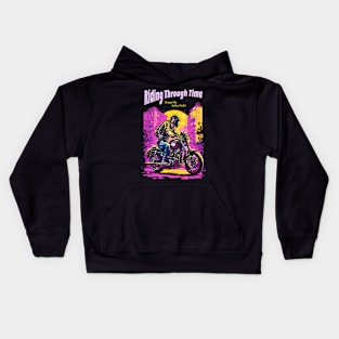 Riding Through Time: Vintage Vibe, Endless Thrills! Kids Hoodie